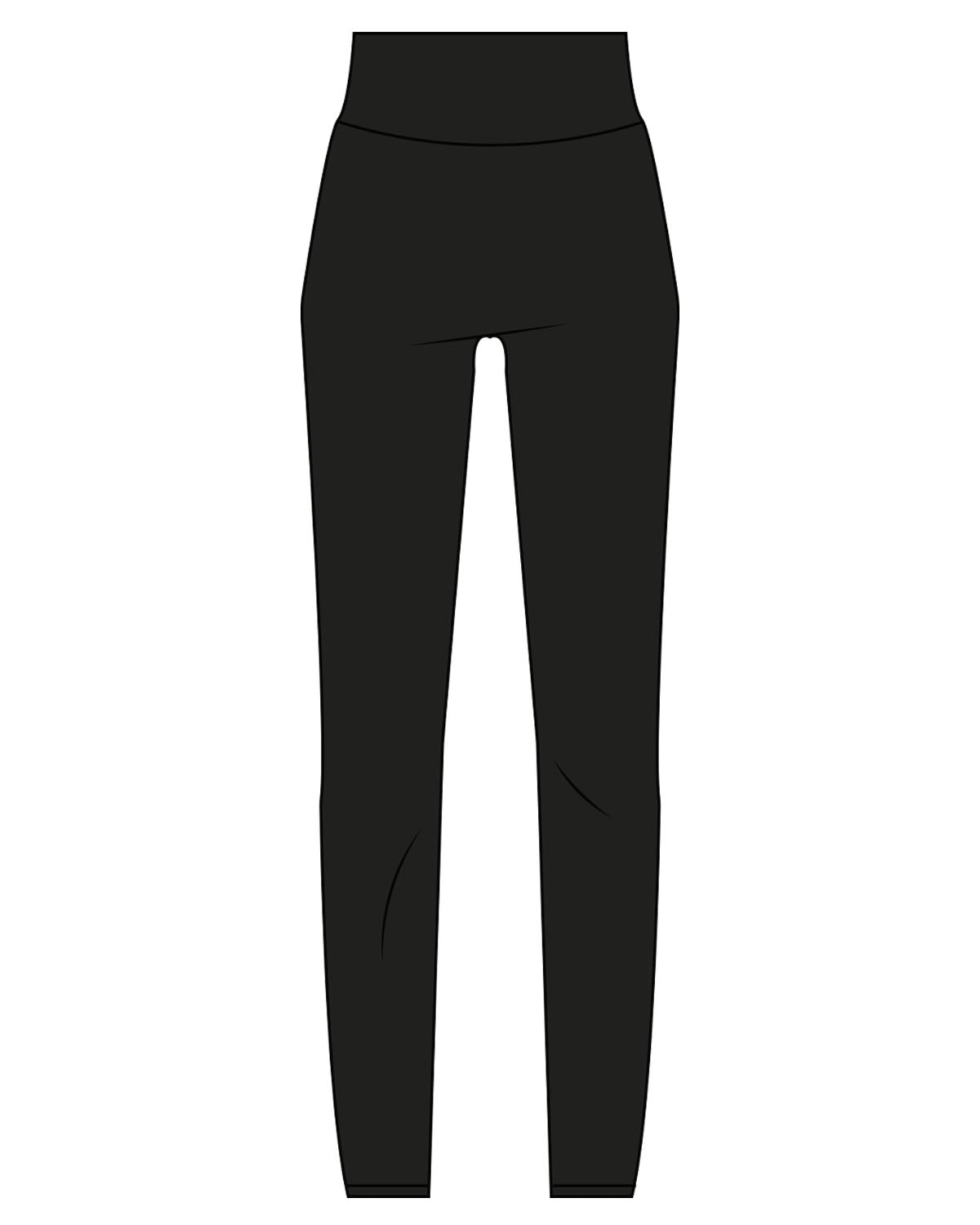 The Basic Legging - Black - Recovery Lab - Center Back - White Printed