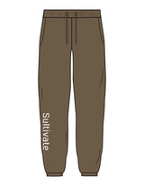The Mens Classic Sweatpants - Walnut - Sultivate - Right Leg - Printed - White