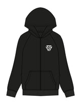The Womens Zip Hoodie - Black - LVL - Left Chest & Center Back - Printed - Full Color