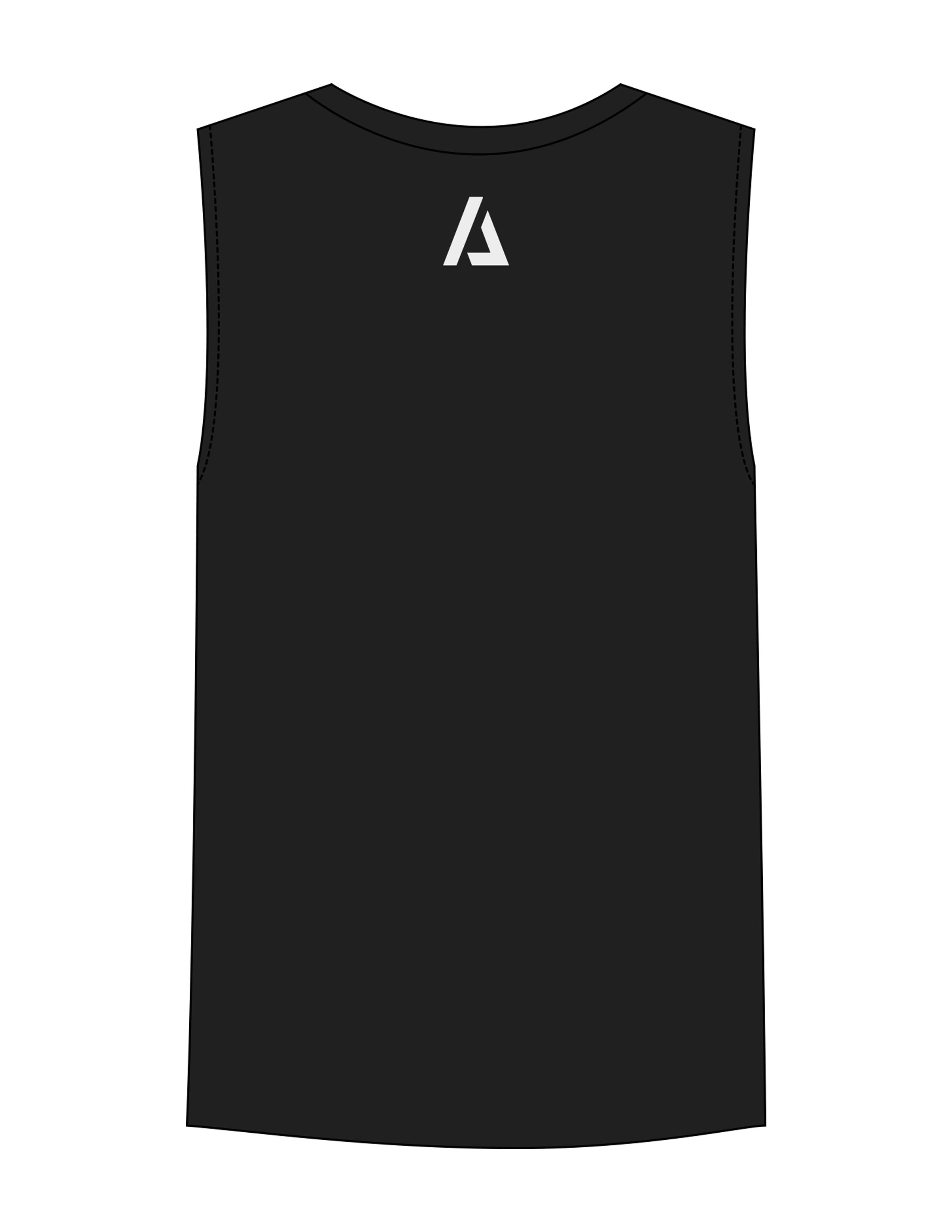 The Mens Tank - Black - ALTORA - Center Chest & Back Neckline Icon - Printed - Off White