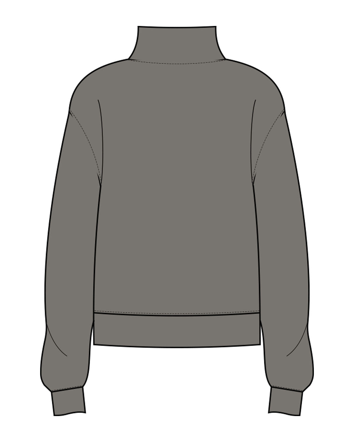 The Womens 1/4 Zip - Washed Gray - Slo x Form - Left Chest Stacked - Printed - Bone