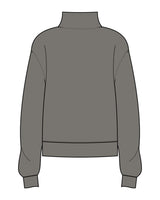 The Womens 1/4 Zip - Washed Gray - Slo x Form - Left Chest Stacked - Printed - Bone