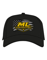 The Canvas Cap - Black - ML Contracting LLC - Center Crown Flag - Printed - Full Color