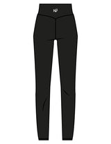 The Basic Legging - Black - Neighborhood Barre - Left Leg "INSTRUCTOR" & Back Waistline "NB" - Printed - White