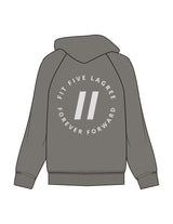 The Mens Hoodie - Washed Gray - Fit 5 - Left Chest & Back Round - Printed - Off White