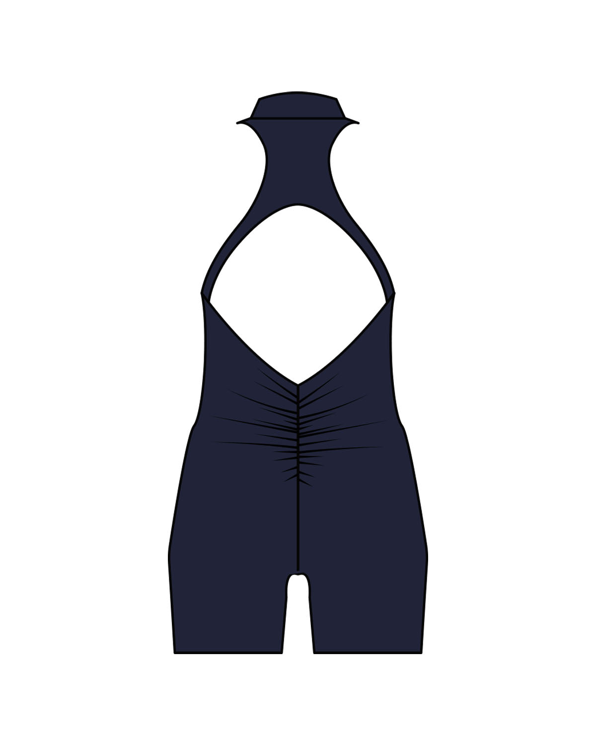 The High Neck Zip Jumpsuit - Navy - The Whole You Wellness - Left Chest - Printed - White