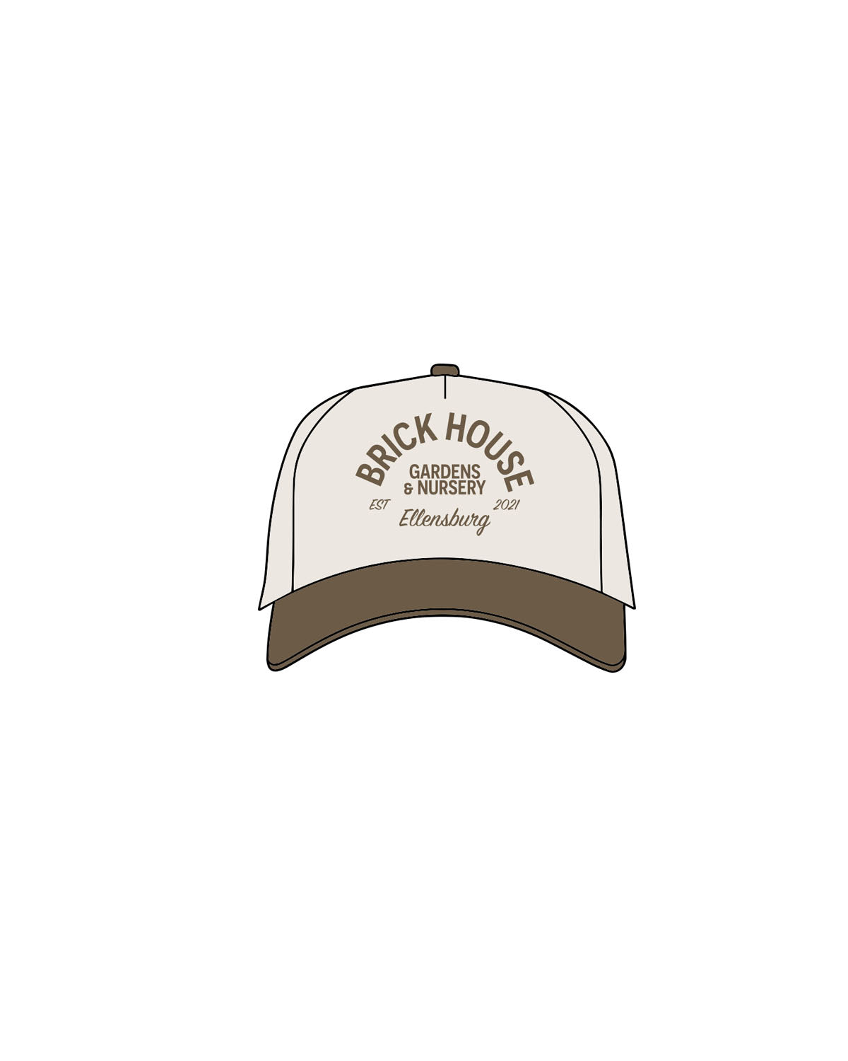 The Canvas Cap - Natural / Walnut - Brick House - Center Crown Stacked & Left Panel - Printed - Walnut