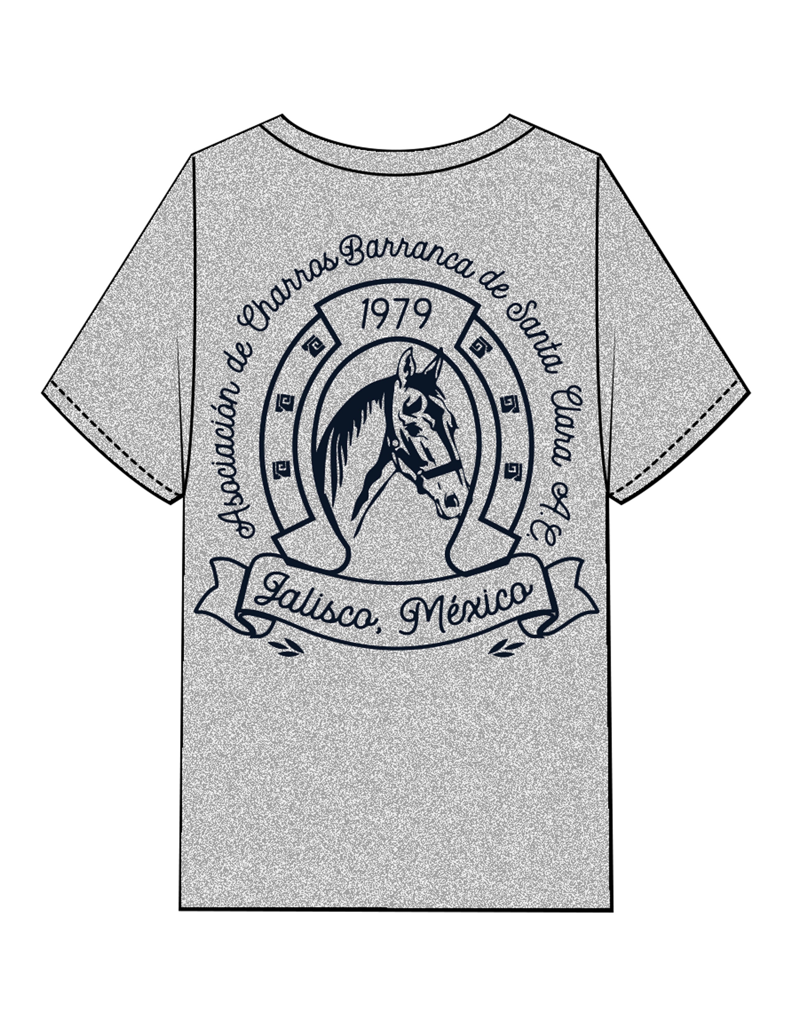 The Mens Heavyweight Tee - Heather - VCC - Left Chest Stack & Back Image - Printed - Navy