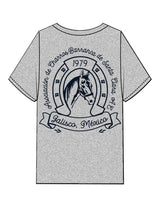 The Mens Heavyweight Tee - Heather - VCC - Left Chest Stack & Back Image - Printed - Navy