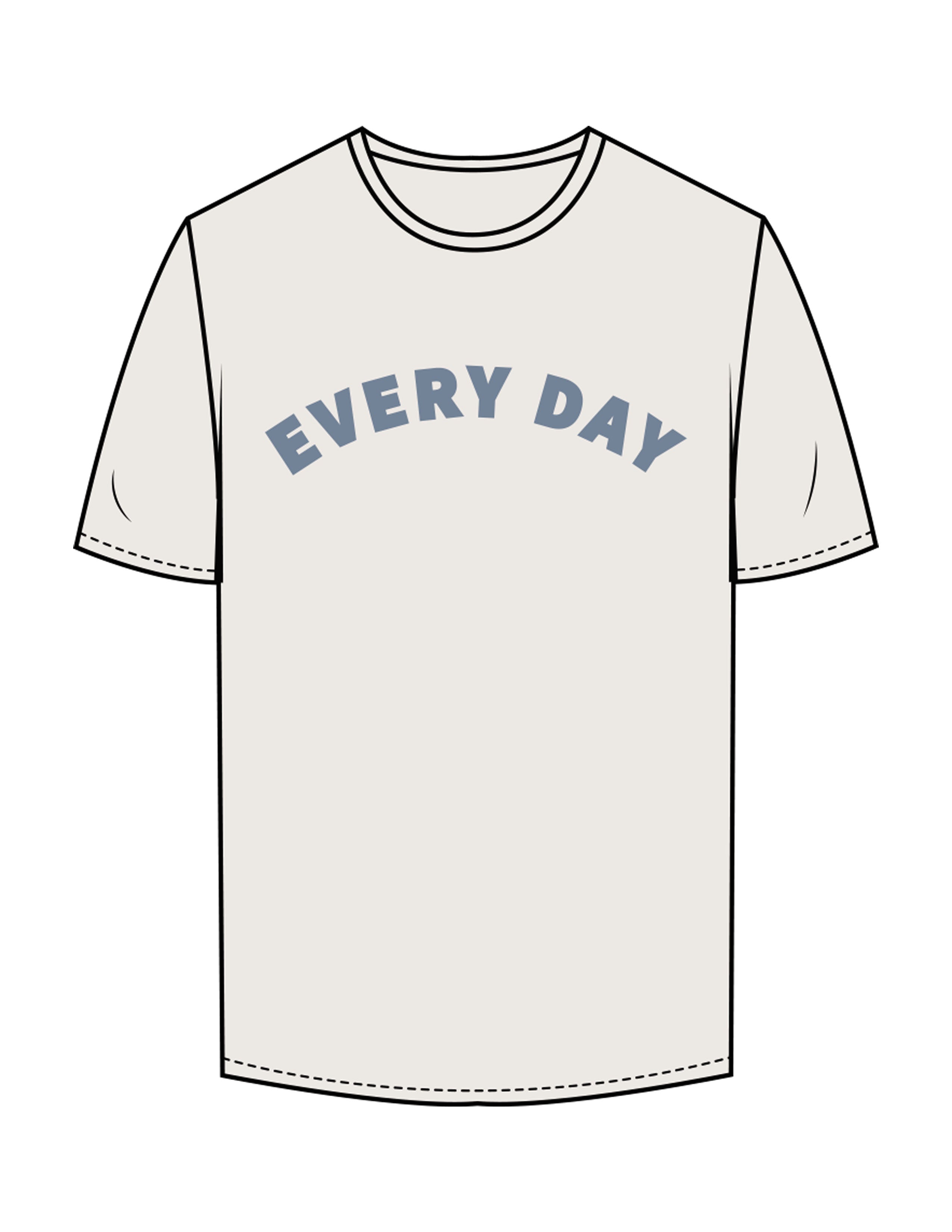 The Mens Tee - Bone - Plum Creek Church - Center Chest Arc & Back Stacked - Printed - Blue