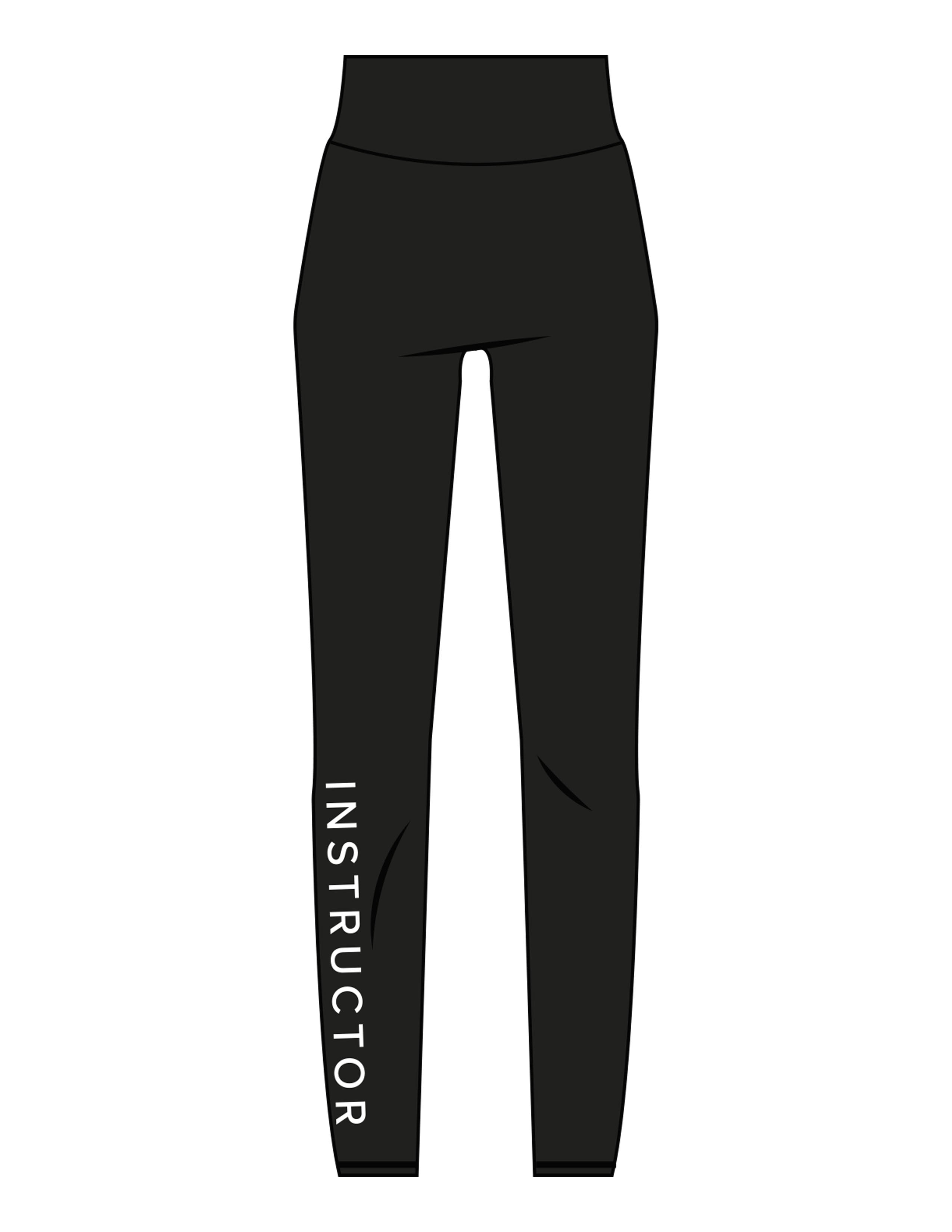 The Basic Legging - Black - Lagree Fit Expo 2026 Instructor - Right Leg & Back Waistline - Printed - White