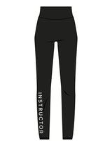 The Basic Legging - Black - Lagree Fit Expo 2026 Instructor - Right Leg & Back Waistline - Printed - White
