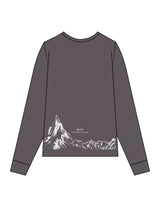 The Unisex Midweight Long Sleeve - Graphite - HIIT Performance - Left Chest Stacked - Printed - White