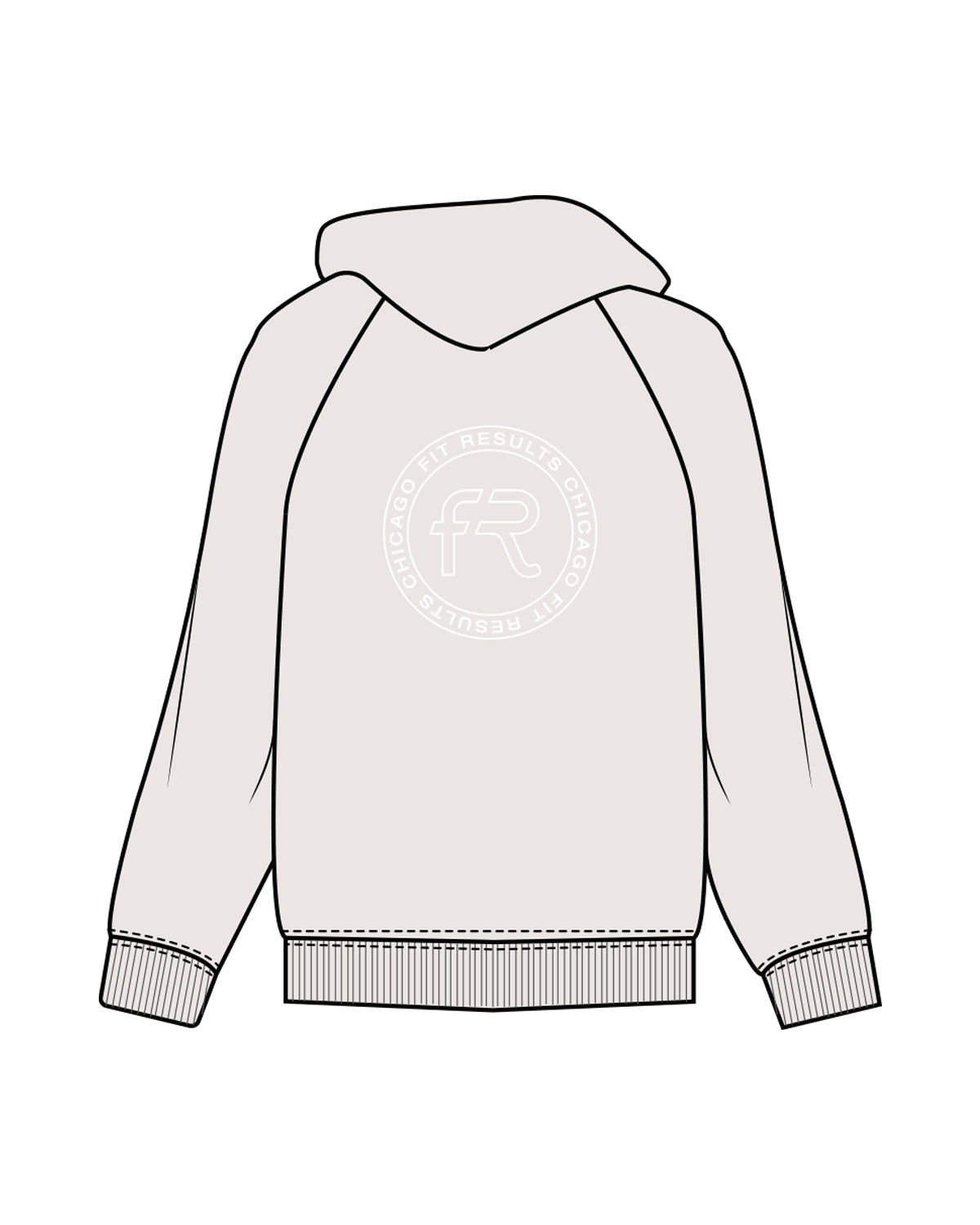 The Classic Hoodie - Bone - Fit Results - Center Chest & Back Center Light - Full Color