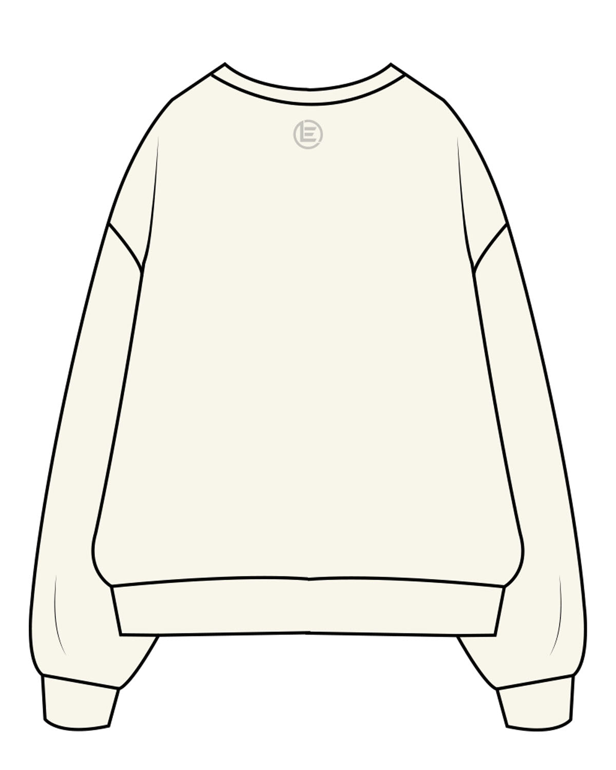 The Womens Heavy Crewneck - Off White - Evolve Lagree - Center Chest & Back Neckline - Tone on Tone