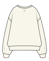 The Womens Heavy Crewneck - Off White - Evolve Lagree - Center Chest & Back Neckline - Tone on Tone