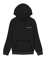 The Mens Heavyweight Hoodie - Black - Drench - Left Chest - Embroidered - Periwinkle