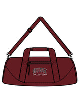The Gym Duffel - Maroon - Rush Cycle Studio - Center Body Stacked - Printed - Full Color