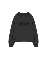 The Mens Crewneck - Washed Black - Lagree Luxe - Center Chest & Back Neckline - Printed - Black
