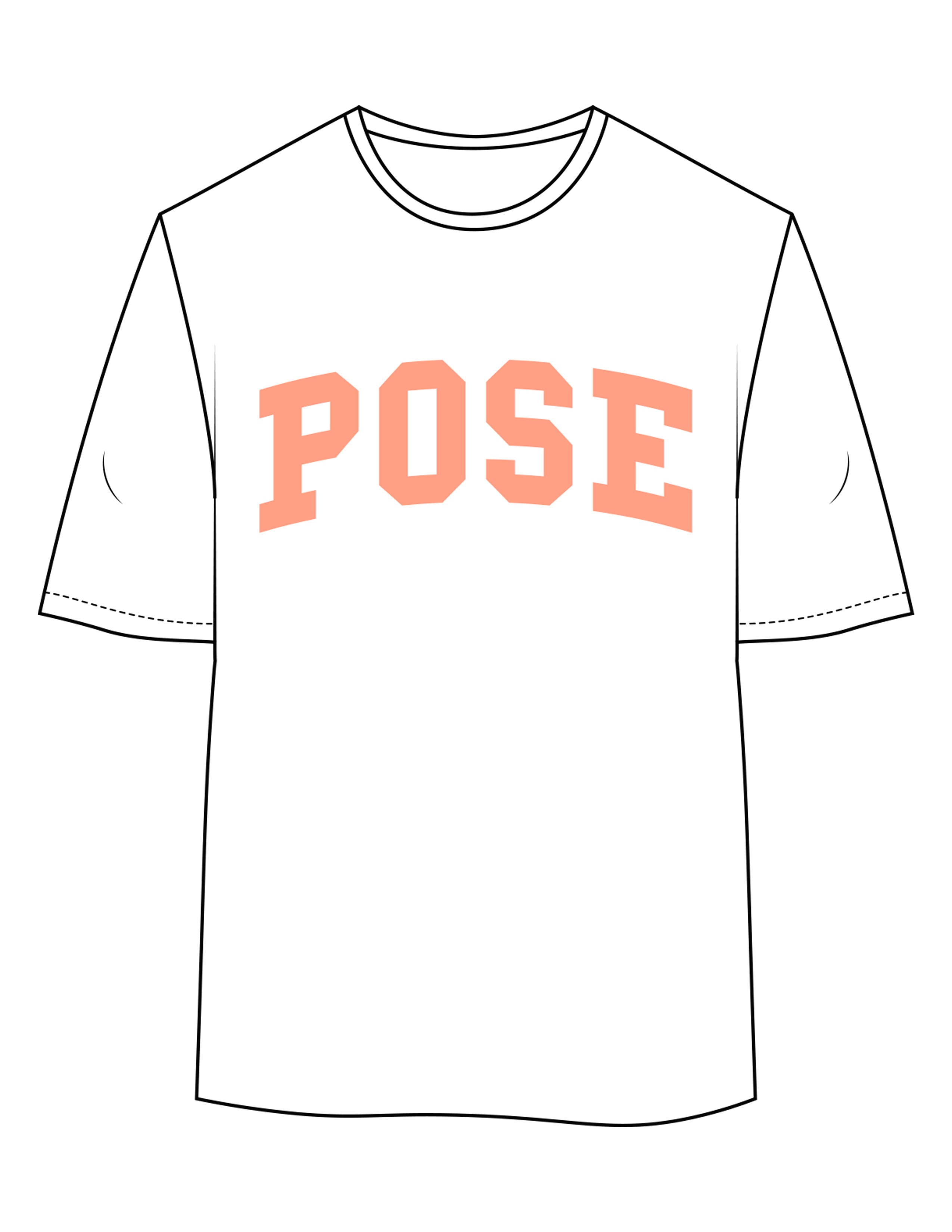 The Womens Oversized Tee - White - Pose Pilates - Center Chest & Back Round Image - Printed - Full Color