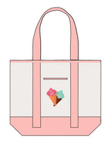 The Contrast Tote Bag - Natural / Light Pink - Stowe Sweets - Center Body - Printed - Full Color