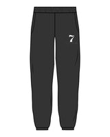 The Mens Sweatpants - Washed Black - STUDIO 7 - Left Leg "7" - Printed - White