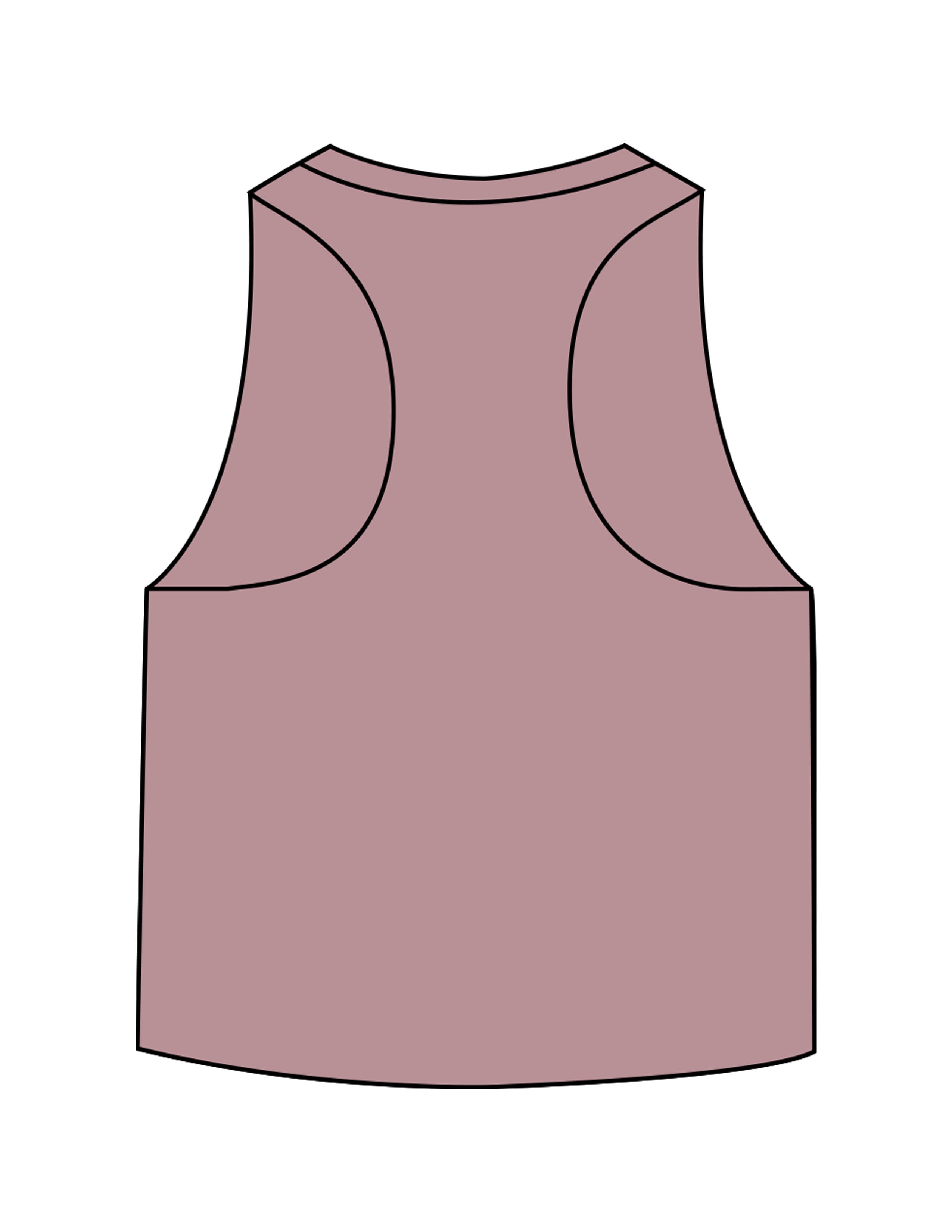 The Crop Muscle Racerback - Heather Orchid - Soul Yoga - Center Chest Stacked - Printed - Tone on Tone