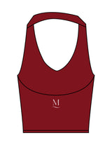 The Halter Tank - Red - Melt Hot Pilates - Center Back Initial - Printed - White
