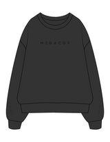 The Mens Crewneck - Washed Black - MegaCorps - Center Chest & Back Stacked - Printed - Black