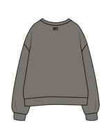 The Womens Crewneck - Washed Gray - HIIT Performance - Center Chest & Back Neckline - Printed - Black