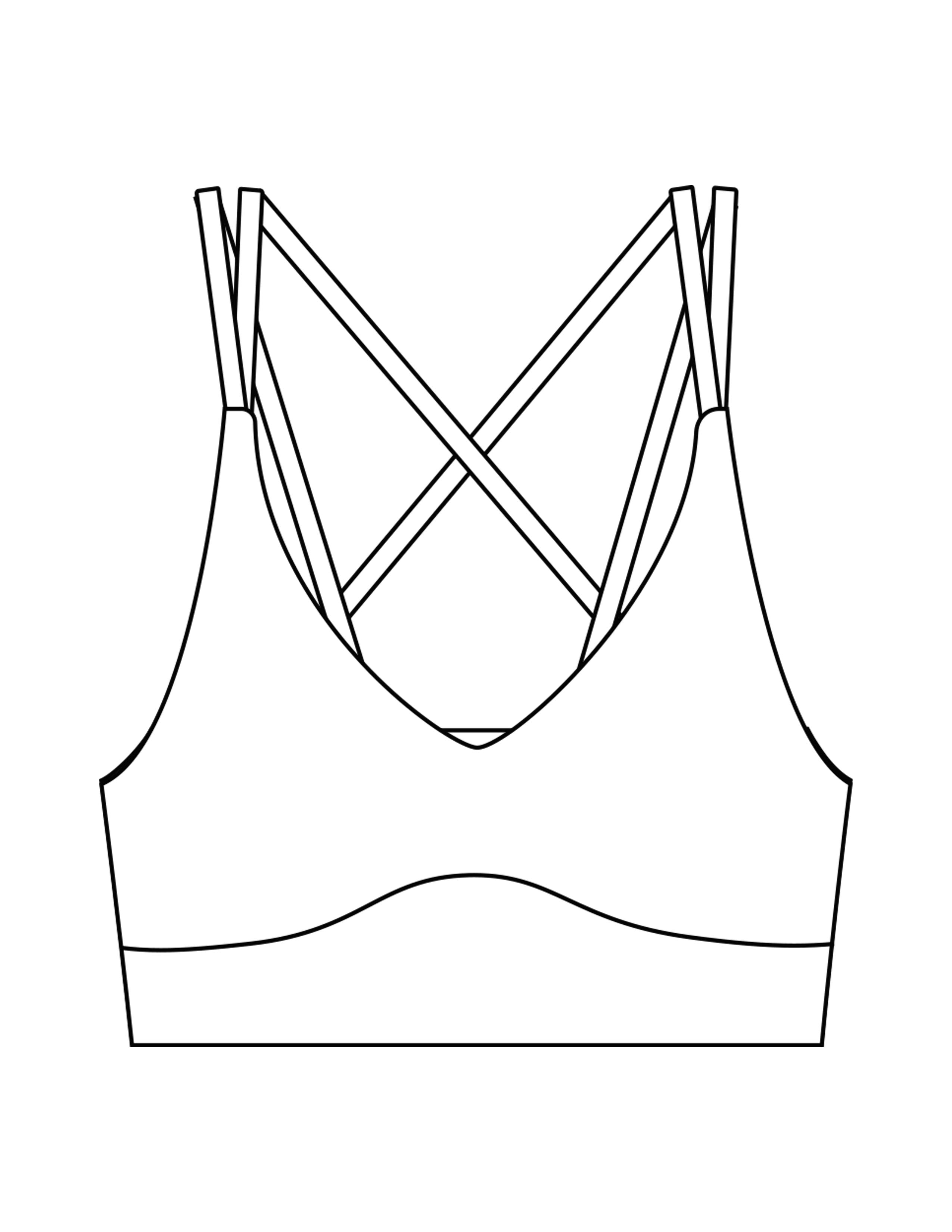 The Strappy Bra - White - Core Collective - Center Back - Printed - Black