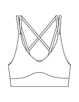 The Strappy Bra - White - Core Collective - Center Back - Printed - Black