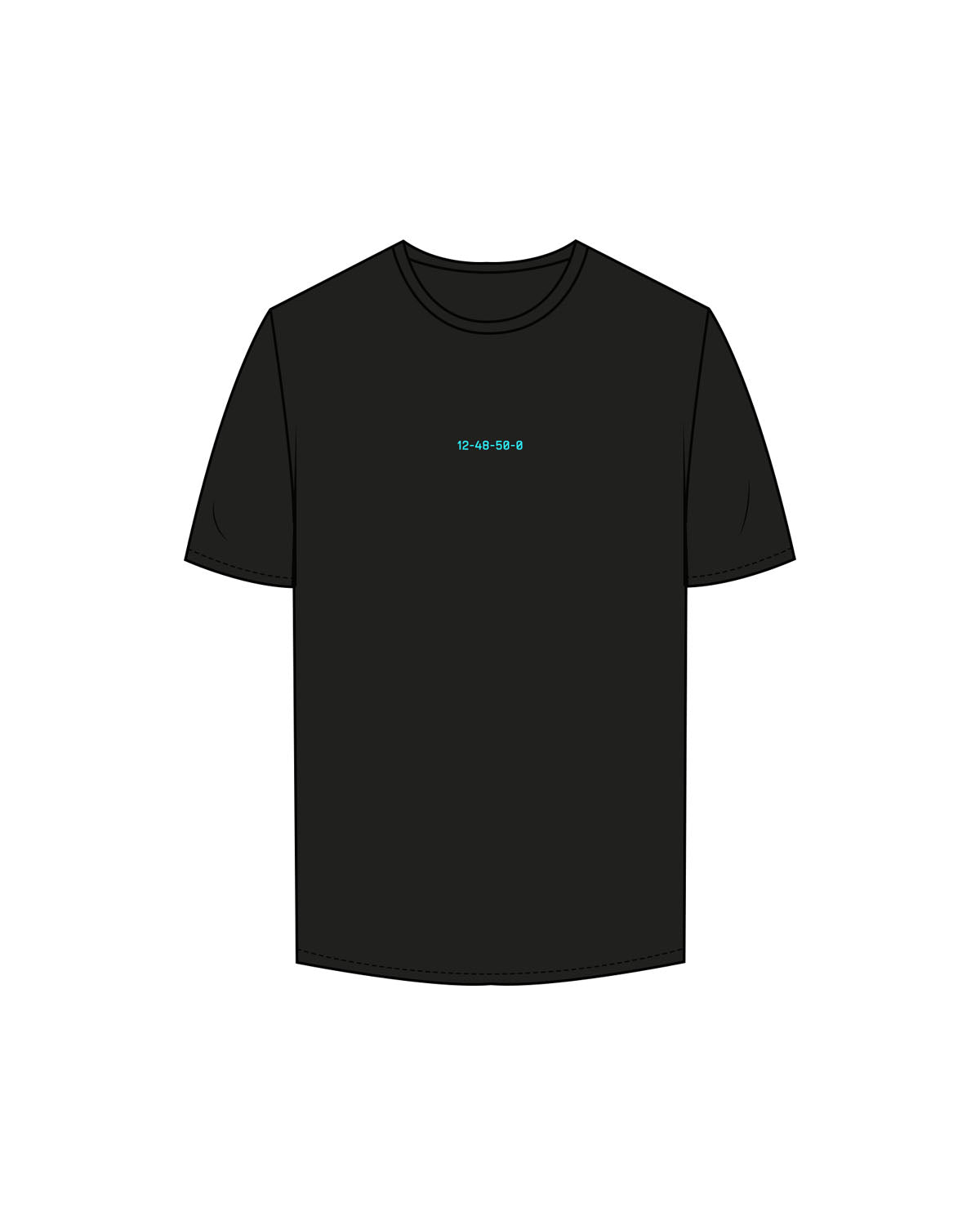 The Mens Tee - Black - Holt Street - Chest Numbers Logo - Printed - Teal