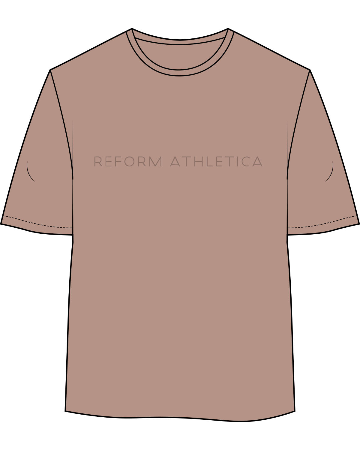 The Womens Oversized Tee - Clay - Reform Athletica - Center Chest - Tone on Tone