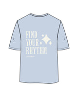 The Womens Oversized Tee - Powder - ZENERGY CYCLING - Left Chest Round & Back Stacked - Printed - Ivory