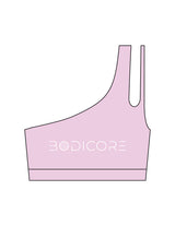 The One Shoulder Bra - Pink - Bodicore - Center Chest - Printed - White