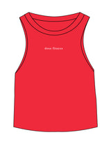 The Micro Rib Racer Crop - Red - Dose - Center Chest - Printed - White