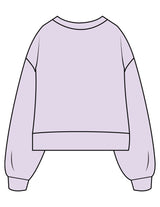 The Womens Heavyweight Crop - Lavender - SOUL YOGA - Center Chest - Printed - Tone on Tone