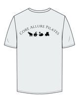 The Mens Tee - Seafoam - Core Allure Pilates - Left Chest Arc Stacked & Back Arc Stacked - Printed - Black