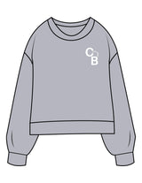 The Womens Sueded Crewneck - Heather - Pineda Fitness LLC - Left Chest - Printed - White