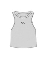 The Micro Rib Racer Crop - Heather - Core Collective - Center Chest - Printed - Black