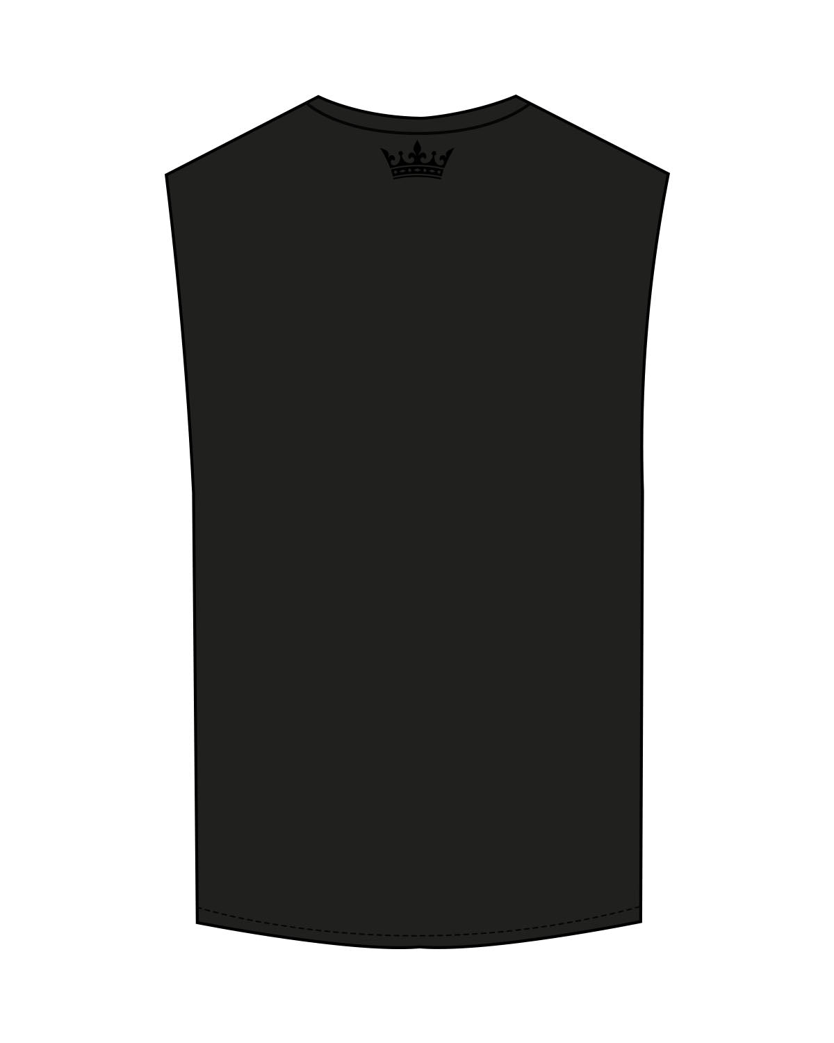 The Muscle Tank - Black - Royal Training Club - Chest Arc Stacked - Back Neckline - Printed - Tone on Tone