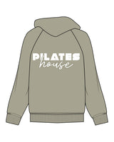 The Womens Heavyweight Hoodie - Eucalyptus - PHS - Left Chest - Back Stacked - Printed - Full Color