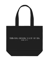 The Tote Bag - Black - Bare Pilates - Center - Back - Printed - White