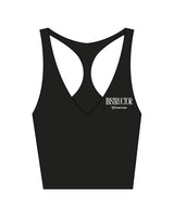 The Racer Tank - Black - HeartCore - Left Chest - Back Center - Printed - White