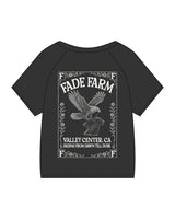 The Kids Heavyweight Tee - Washed Black - FadeFarm - Left Chest Stacked & Back Portrait - Printed - Full Color