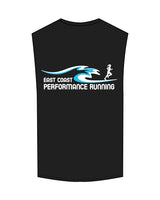 The Muscle Tank - Black - East Coast Performace Running - Left Chest - Back Stacked - Printed - Full Color