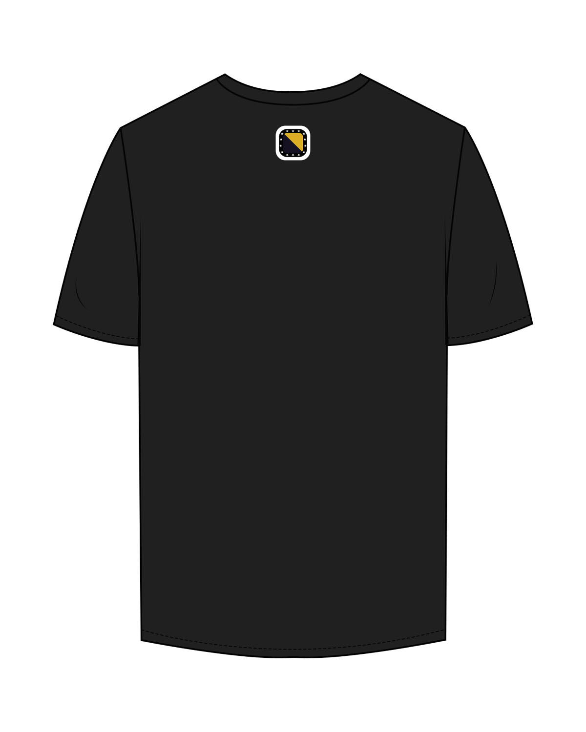 The Mens Tee - Black - Odyssey Performance - Center Chest - "Elite" - Neckline - Icon - Printed - Full Color