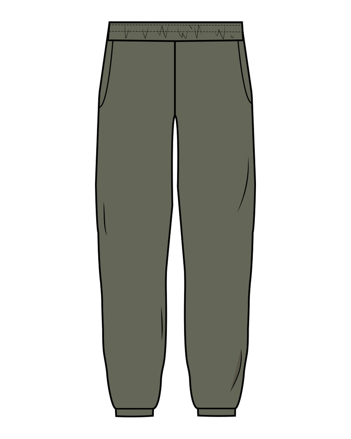 The Mens Sweatpants - Cypress - HiLo - Back Right Pocket - Printed - Off White