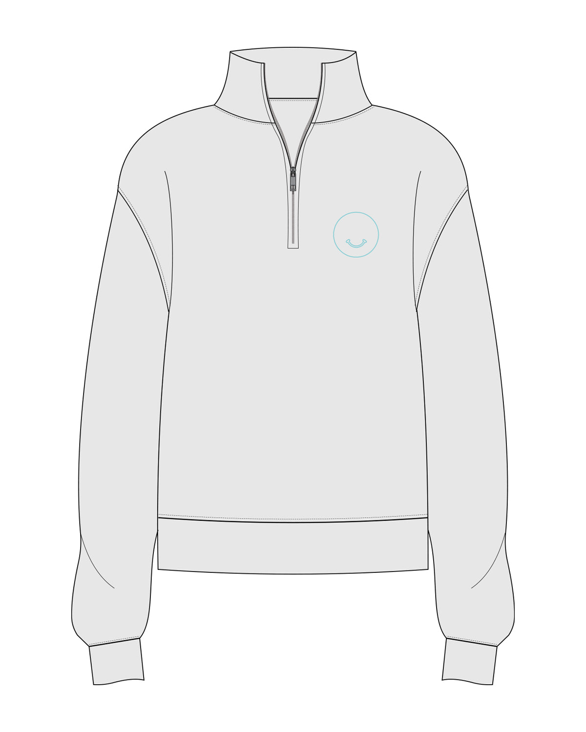 The Mens 1/4 Zip - Heather - Squeeze Massage - Left Chest Round & Center Back Stacked - Full Color